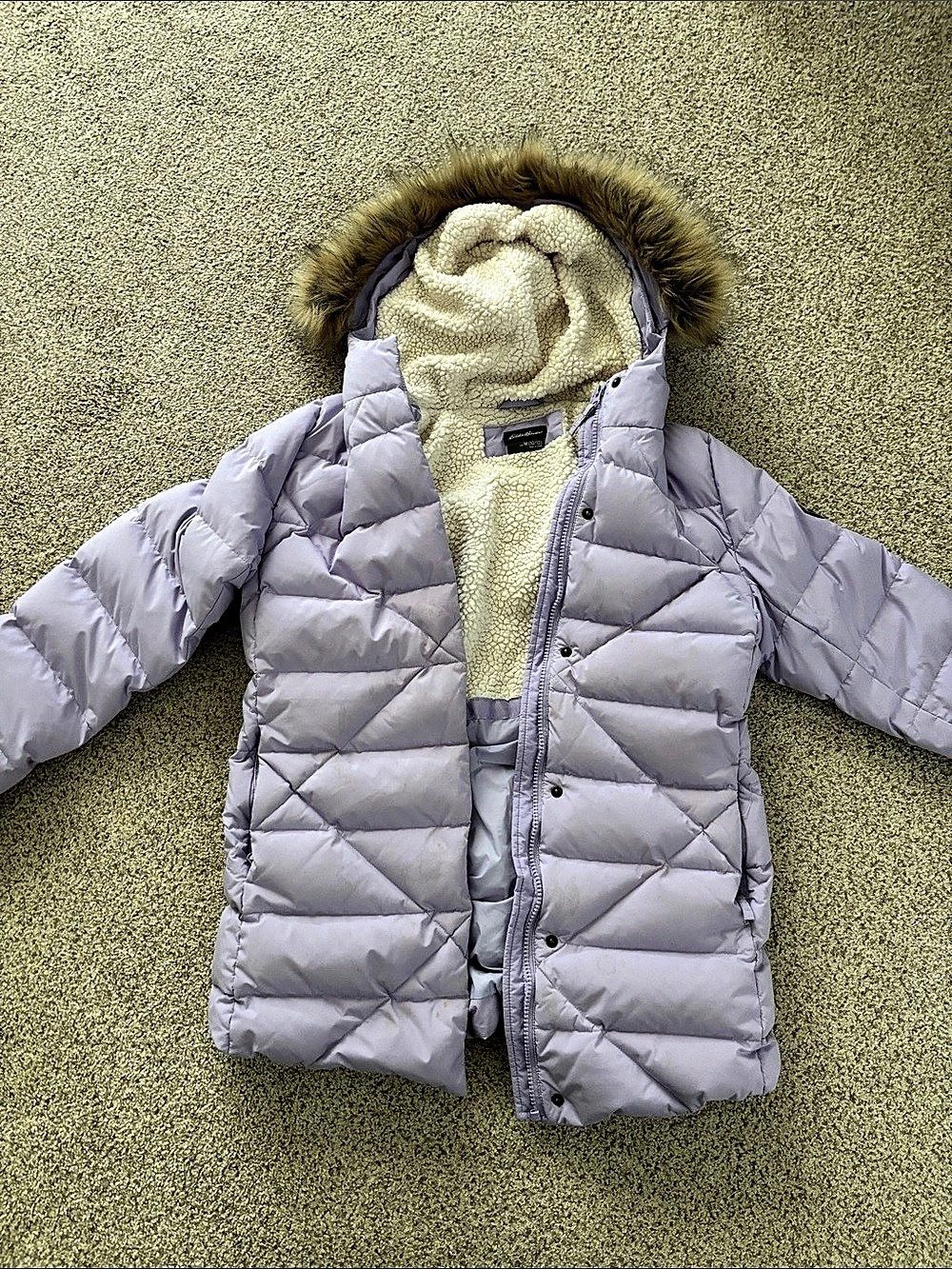 Eddie Bauer Girls Purple Puffer Jacket Size Medium